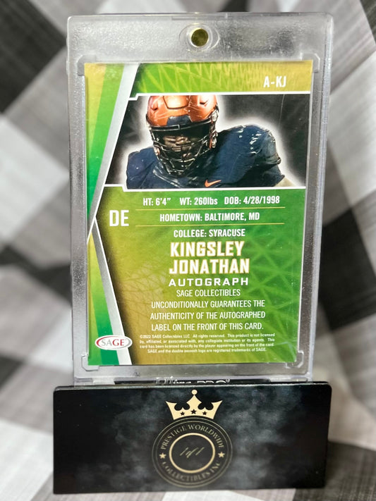 Kingsley Jonathan 2022 Sage Auto #A-KJ