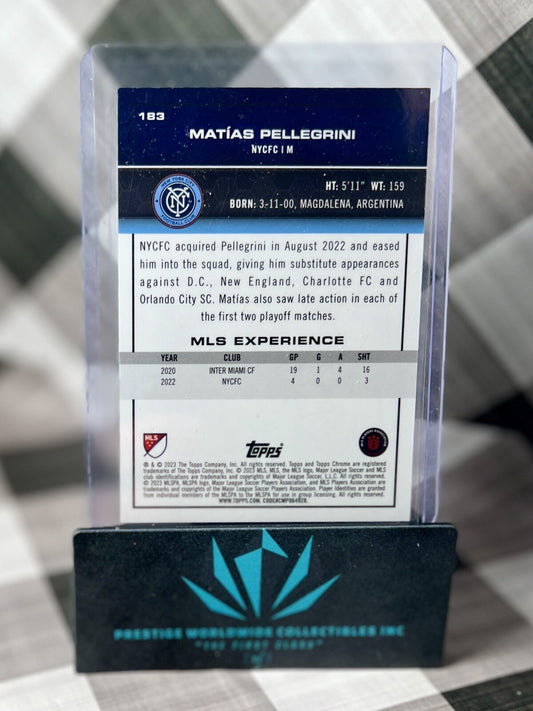 Matias Pellegrini 2023 Topps Chrome MLS Aqua Lava Refractor /125 #183 NYCFC SP