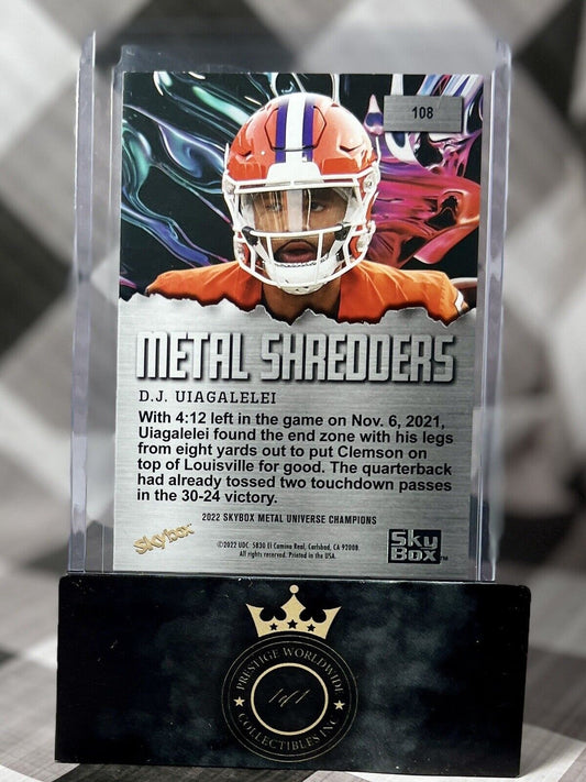 D.J. Uiagalelei 2022 Skybox Metal Universe Champions Metal Shredders SP #108 OSU