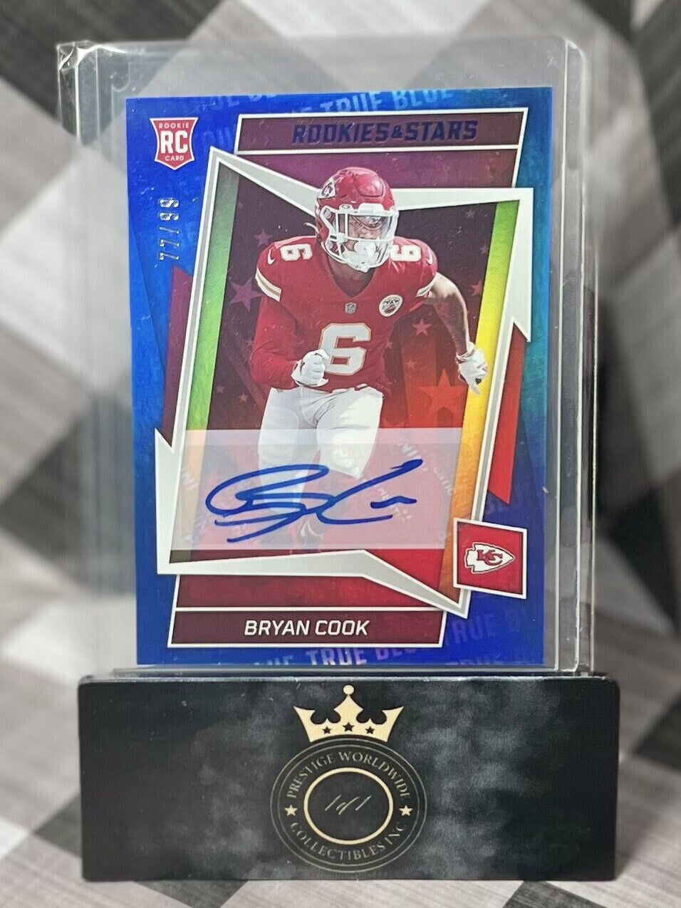 Bryan Cook 2022 Rookies & Stars True Blue Rookie Auto /99 #196 - KC Chiefs RC SP