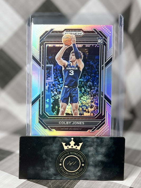 Colby Jones 2023 Prizm Draft Picks Silver Prizm Rookie #9 SAC Kings & Xavier