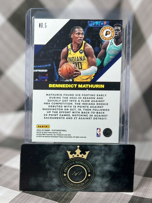 Bennedict Mathurin 2022-23 Panini Flux Chrome Flow Motion #5 Indiana Pacers
