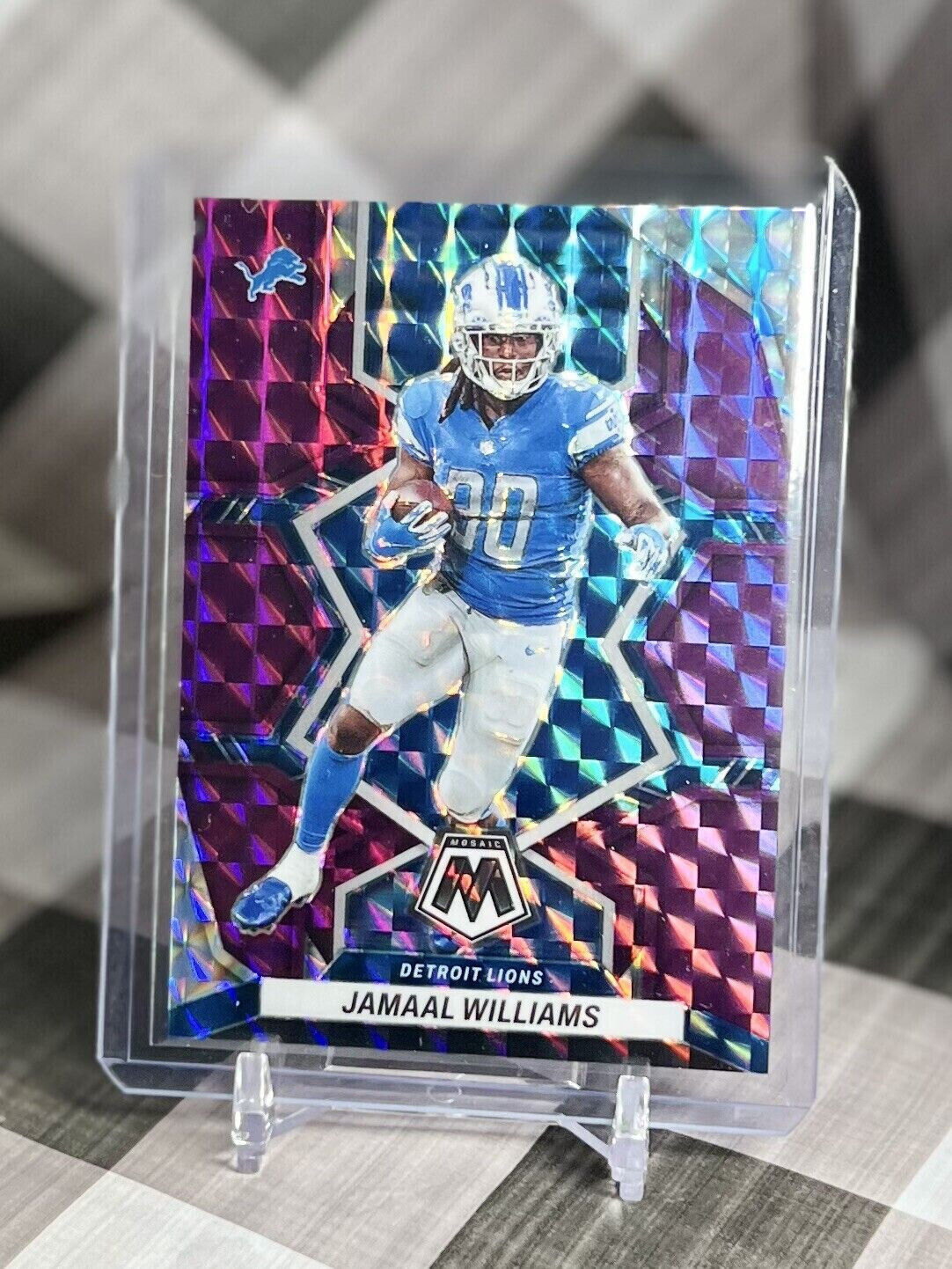 2022 Panini Mosaic Jamaal Williams Purple Mosaic Prizm 28/49 #66 - DET Lions SP