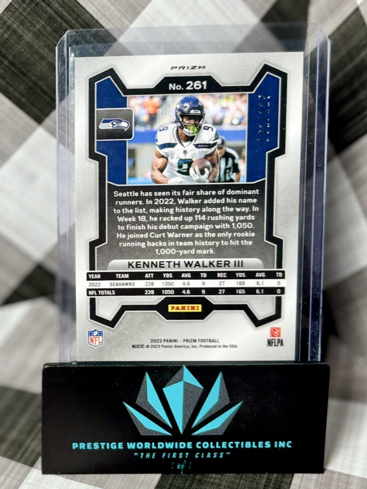Kenneth Walker III 2023 Panini Prizm Purple Prizm /125 #261 Seattle Seahawks