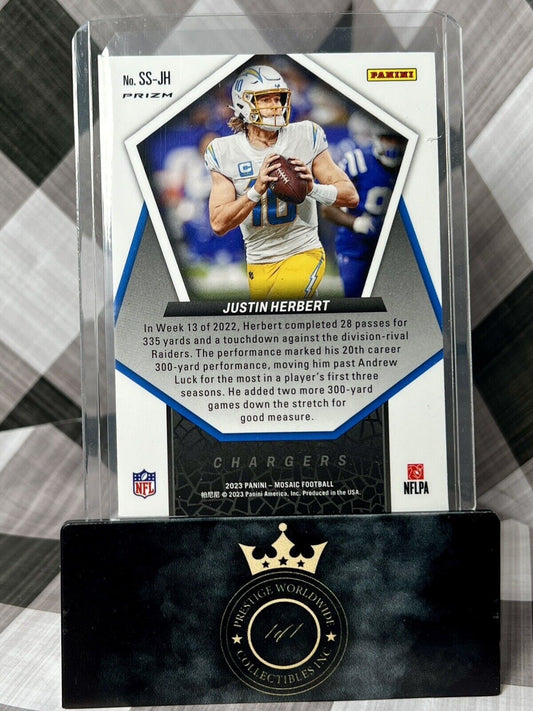 JUSTIN HERBERT 2023 Panini Mosaic #SS-JH Swagger Silver Mosaic!! Chargers