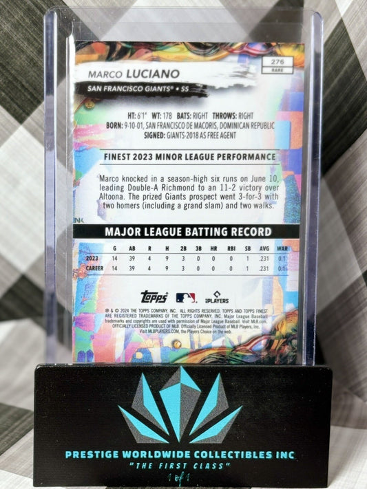 Marco Luciano 2024 Topps Finest Rare Rookie #276 San Francisco Giants RC