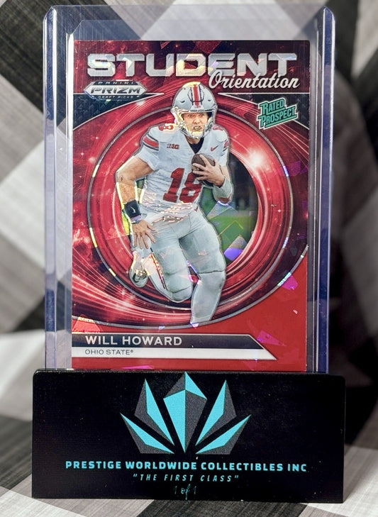 Will Howard 2024 Prizm Draft Picks Red Ice Student Orientation #SO-WH Ohio St RC