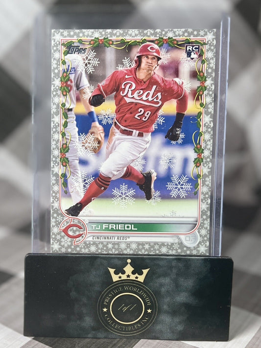 ❄️❄️ 2022 Topps Holiday #HW109 TJ Friedl Metallic Snowflake Reds Rookie RC ❄️❄️