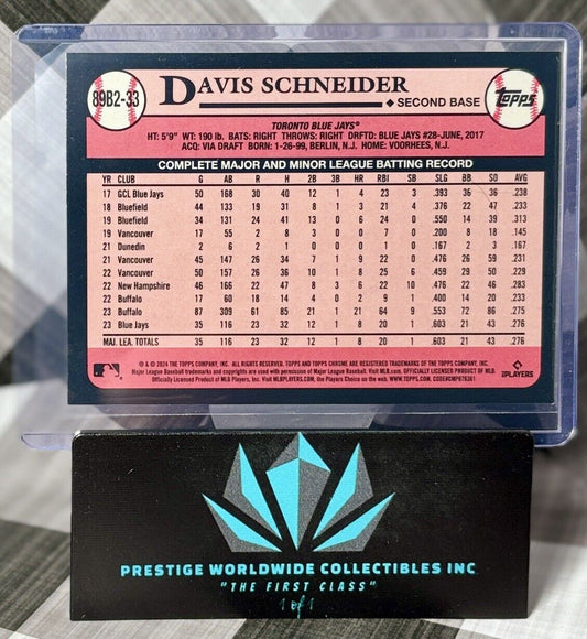 Davis Schneider 2024 Topps Series 2 1989 35th Ann Silver Foil #89B2-33 Blue Jays