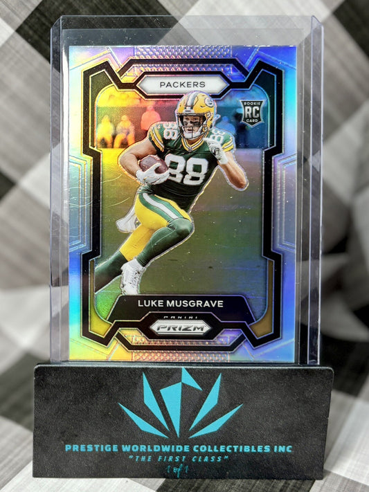 Luke Musgrave 2023 Panini Prizm Silver Prizm Rookie #337 Green Bay Packers RC