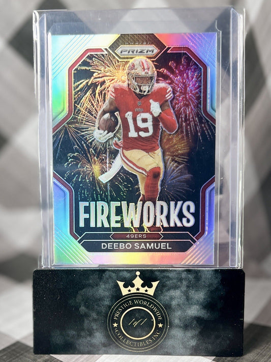 Deebo Samuel 2022 Prizm Fireworks Silver Holo Prizm #17 San Francisco 49ers