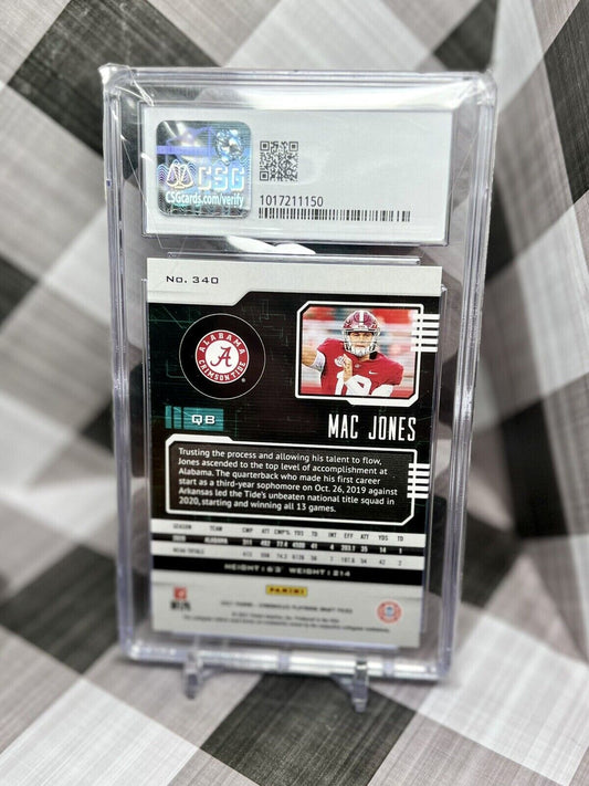 MAC JONES 2021 Panini Chronicles Draft Picks Playbook Rookie #340 CSG 9 MINT RC
