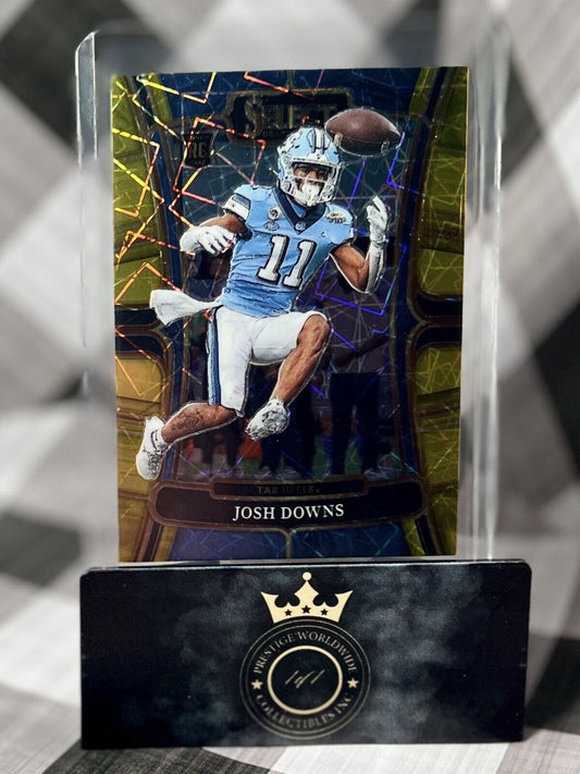 Josh Downs 2023 Select Draft Picks GOLD LAZER PRIZM #16 UNC & Indianapolis Colts