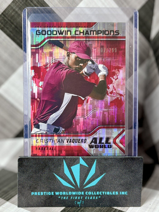 Cristhian Vaquero 2023 UD Goodwin Champions All World Red Holo RC /299 #AW-3 WSH
