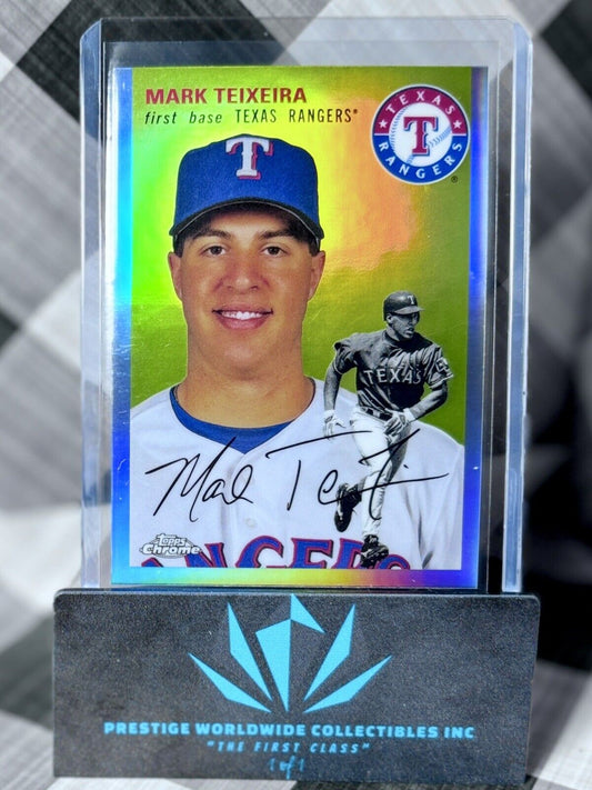 Mark Teixeira 2023 Topps Chrome Platinum Refractor #351 Texas Rangers SP