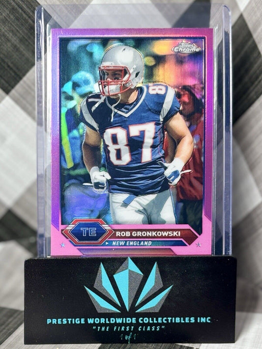 Rob Gronkowski 2023 Topps Composite Chrome Pink Refractor #27 NE Patriots