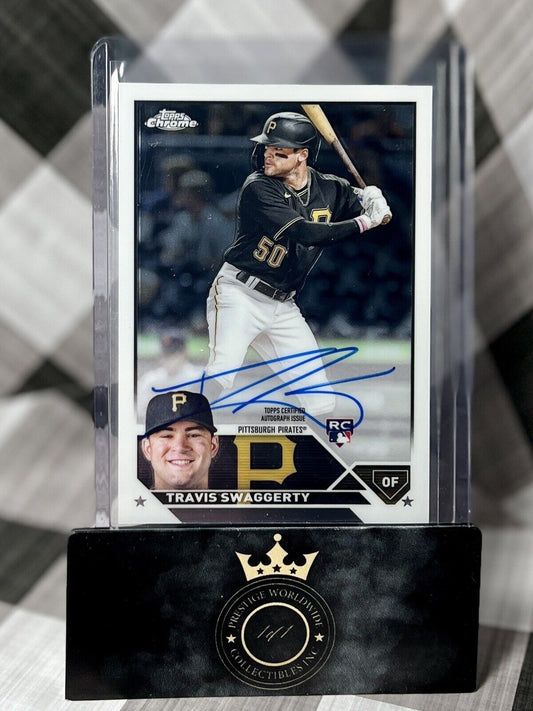 Travis Swaggerty RC Auto 2023 Topps Chrome Rookie Autographs #RA-TSW Pirates