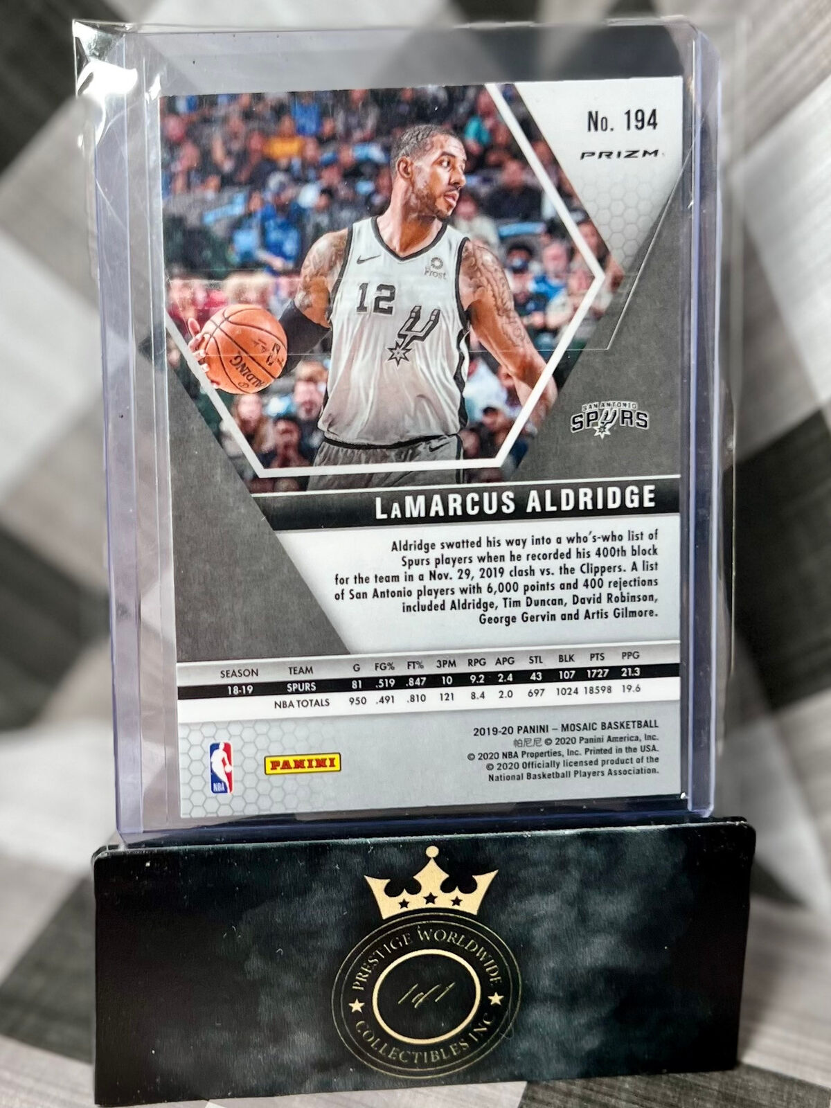Lamarcus Aldridge 2019-20 Mosaic Genesis SSP #194 - Spurs