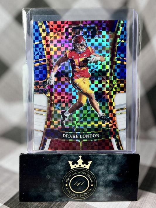 Drake London 2023 Select Draft Picks Tri Color Checkerboard /100 #65 USC Falcons