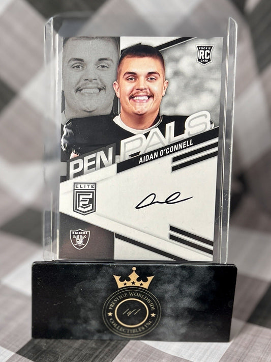 Aidan O'Connell 2023 Donruss Elite Pen Pals Rookie Auto #PPAOC LV Raiders RC SP