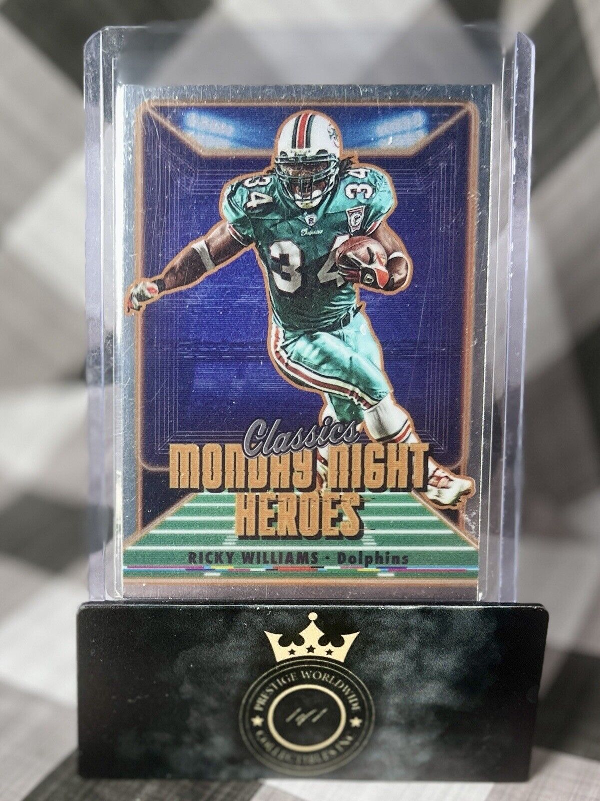 Ricky Williams 2022 Panini Classics Monday Night Heroes Chrome #MN-8 Dolphins SP