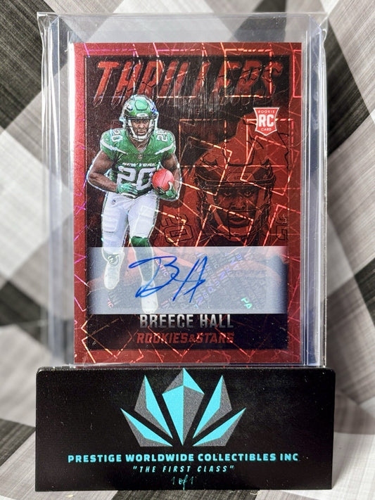 Breece Hall 2022 Rookies & Stars Thrillers Lazer Rookie Auto # Match 20/25 Jets