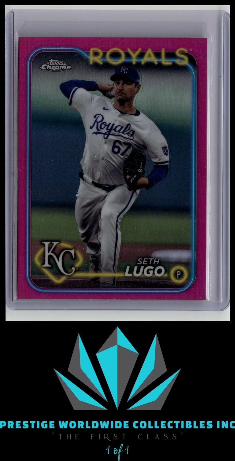 Seth Lugo 2024 Topps Chrome Pink Refractor #181 Kansas City Royals