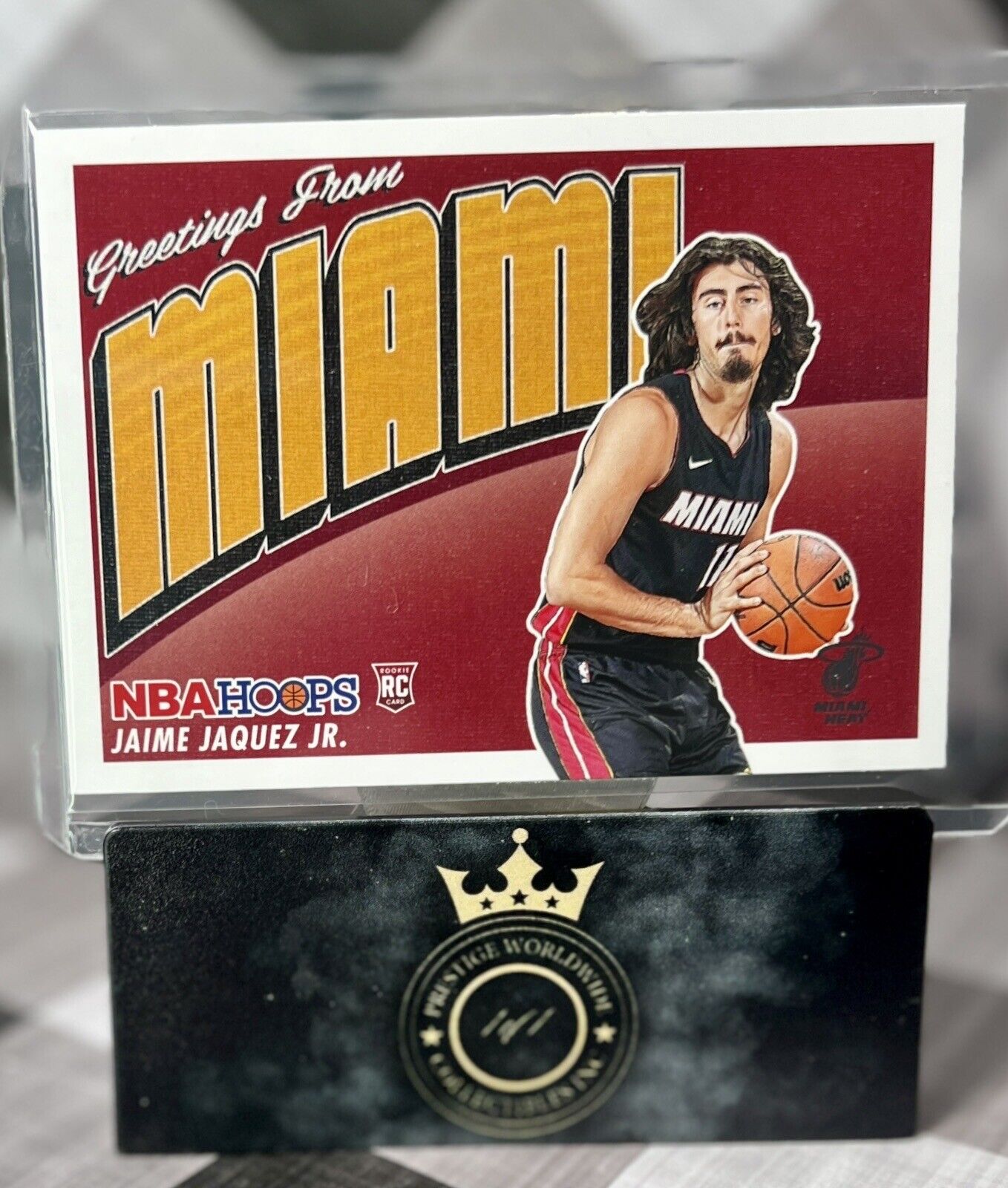 Jamie Jaquez Jr. 2023-24 NBA Hoops Rookie Greetings From Miami #2 Miami Heat RC