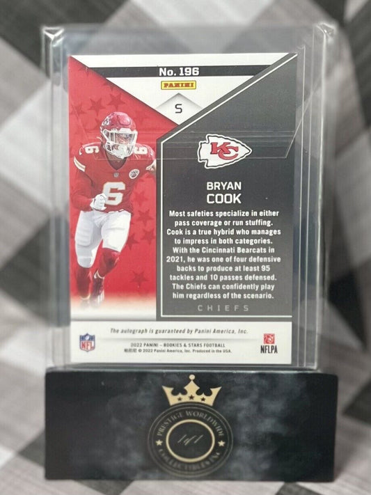 Bryan Cook 2022 Rookies & Stars True Blue Rookie Auto /99 #196 - KC Chiefs RC SP
