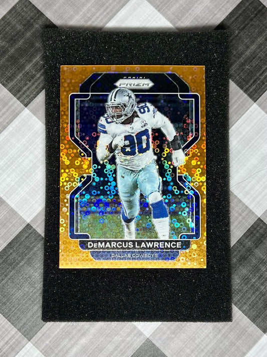 DeMarcus Lawrence 2021 Prizm Football Orange Disco Prizm #244 Dallas Cowboys