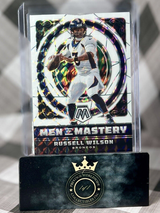 Russell Wilson 2022 Panini Mosaic Men of Mastery White Mosaic /25 #MM-3 Broncos