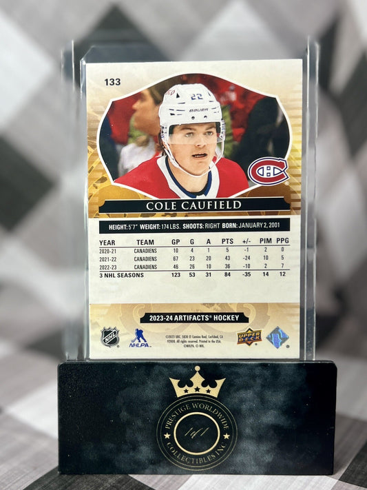 Cole Caufield 2023-24 Upper Deck Artifacts Turquoise #133 Montreal Canadiens