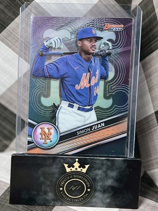 SIMON JUAN 2022 BOWMANS BEST SHORT PRINT REFRACTOR RC #TP-16 - NEW YORK METS