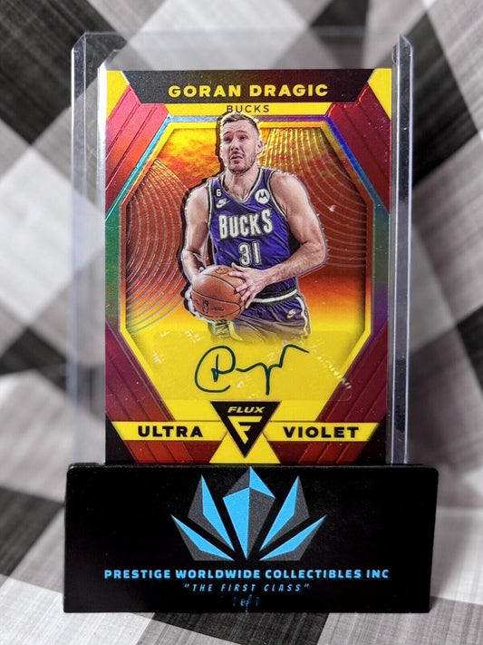 Goran Dragic 2022 Panini Flux Ultraviolet Signature Red /49 #UVS-GOR MIL Bucks