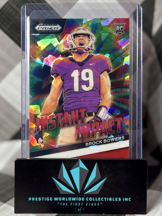 Brock Bowers 2024 Prizm Draft Picks Red Ice Instant Impact Rookie #II-BB Raiders