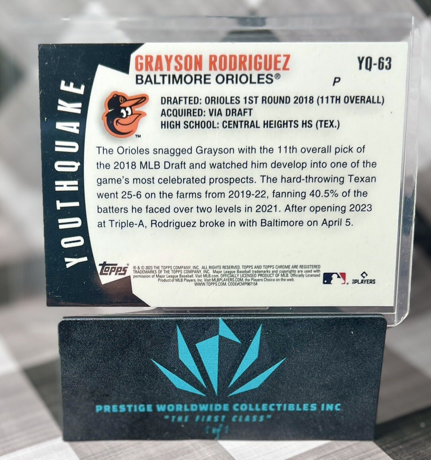 Grayson Rodriguez 2023 Topps Chrome Update Youthquake Rookie #YQ-63 BAL Orioles