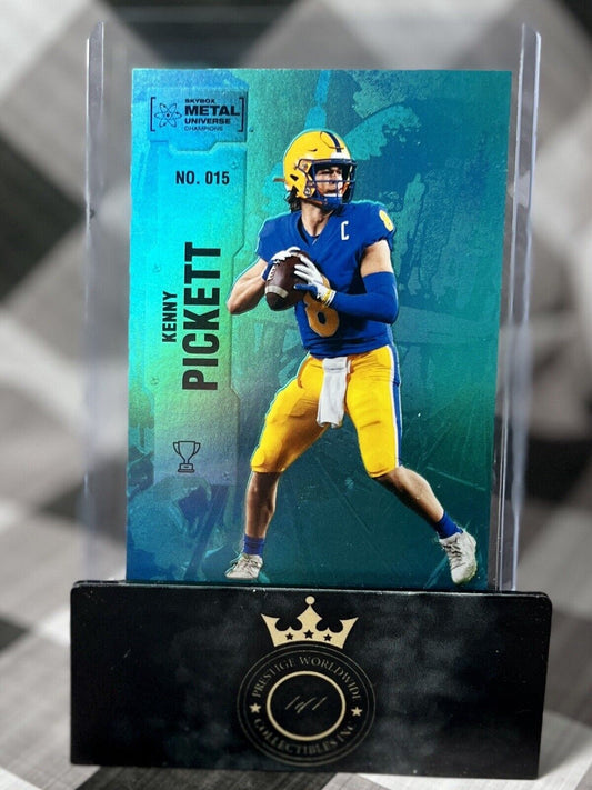 Kenny Pickett 2022 Skybox Metal Universe Champions Metal Shredders Aqua #135 PIT