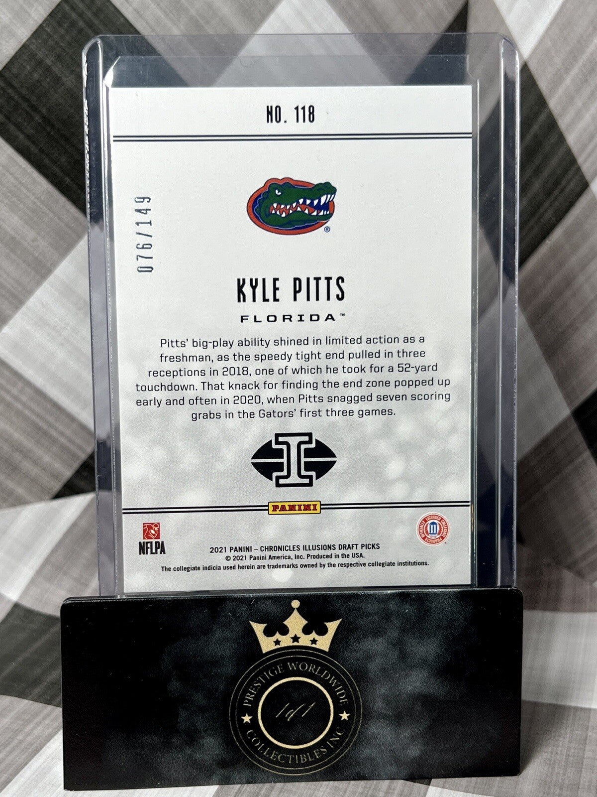 Kyle Pitts 2021 Chronicles Draft Picks Rookie Red Illusions /149 #118 Falcons RC