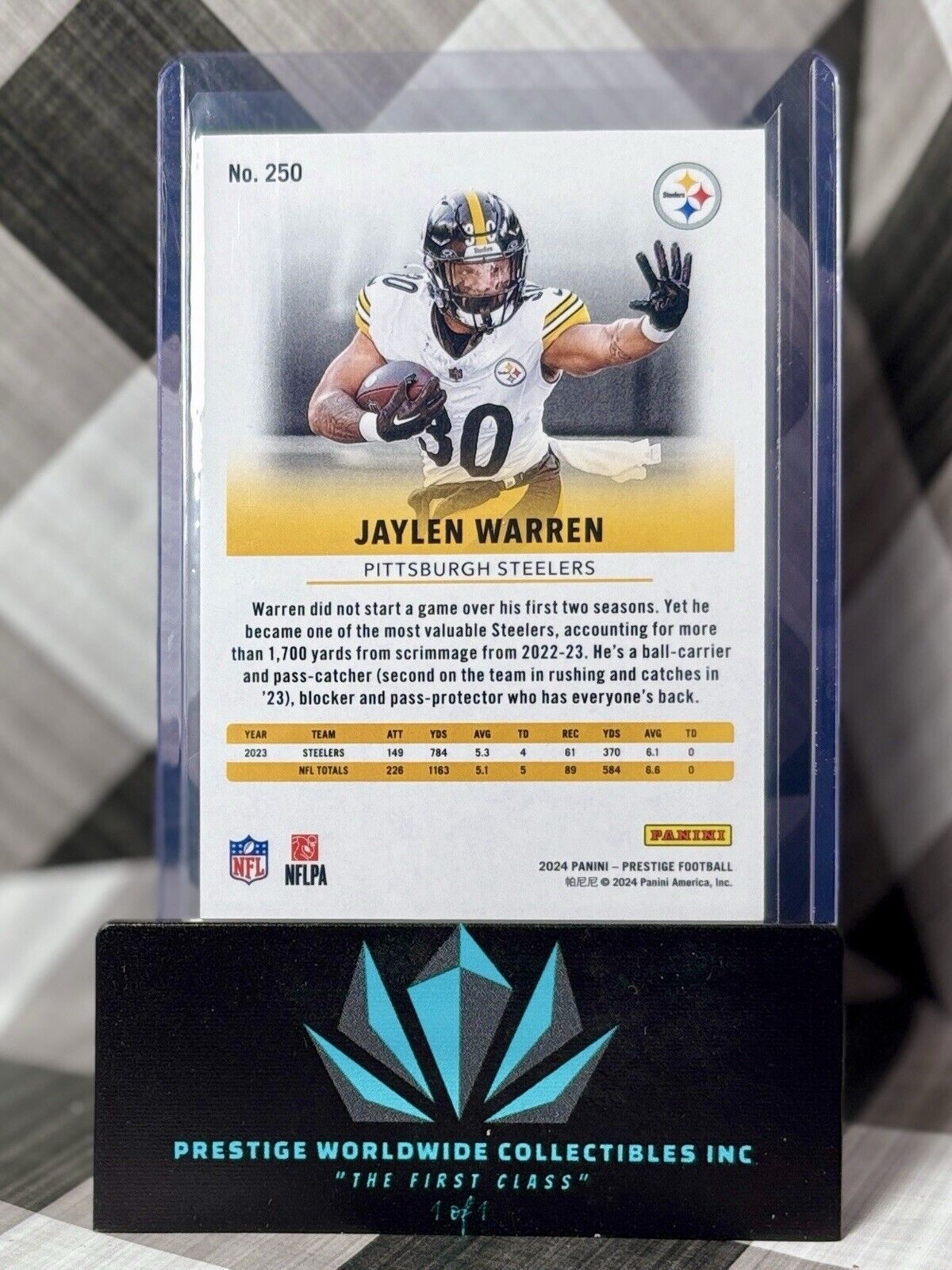 Jaylen Warren 2024 Panini Prestige Xtra Points Red /999 #250 Pittsburgh Steelers