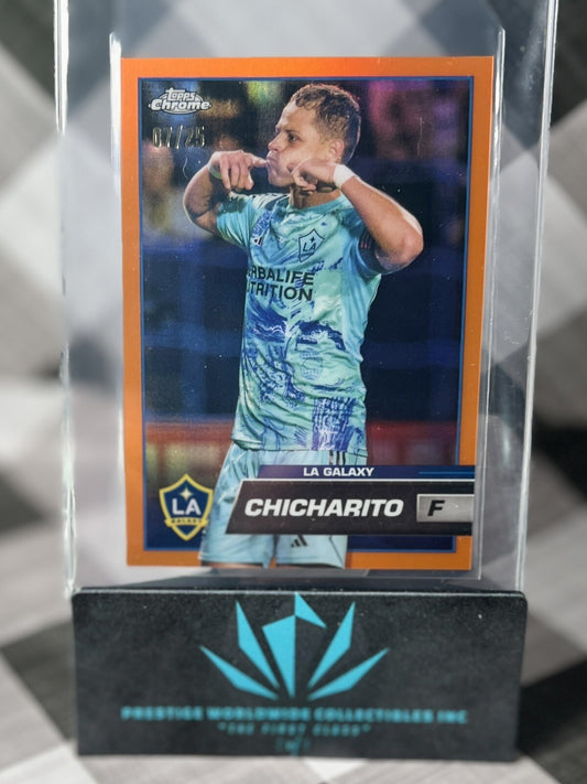 Chicharito 2023 Topps Chrome MLS Orange Image Variation /25 #77 LA Galaxy SP