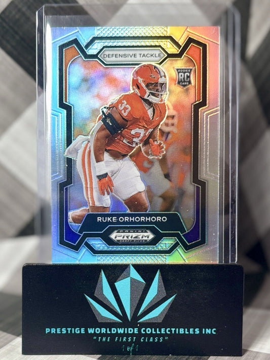Ruke Orhorhoro 2024 Prizm Draft Picks Rookie Silver Prizm #148 Clemson Falcons