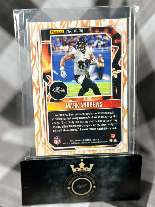 Mark Andrews 2022 Panini Phoenix Red Hot Routes /199 #HR-26 Baltimore Ravens
