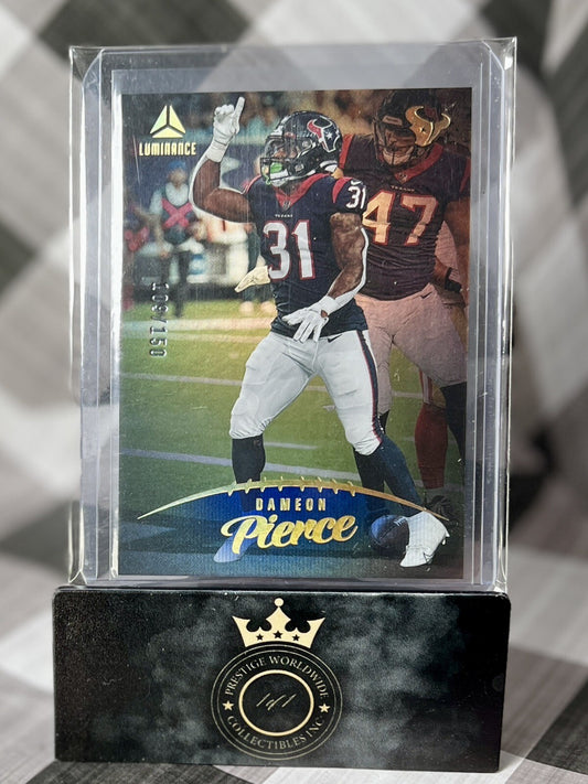 Dameon Pierce 2023 Panini Luminance Blue Parallel /150 #22 Houston Texans SP