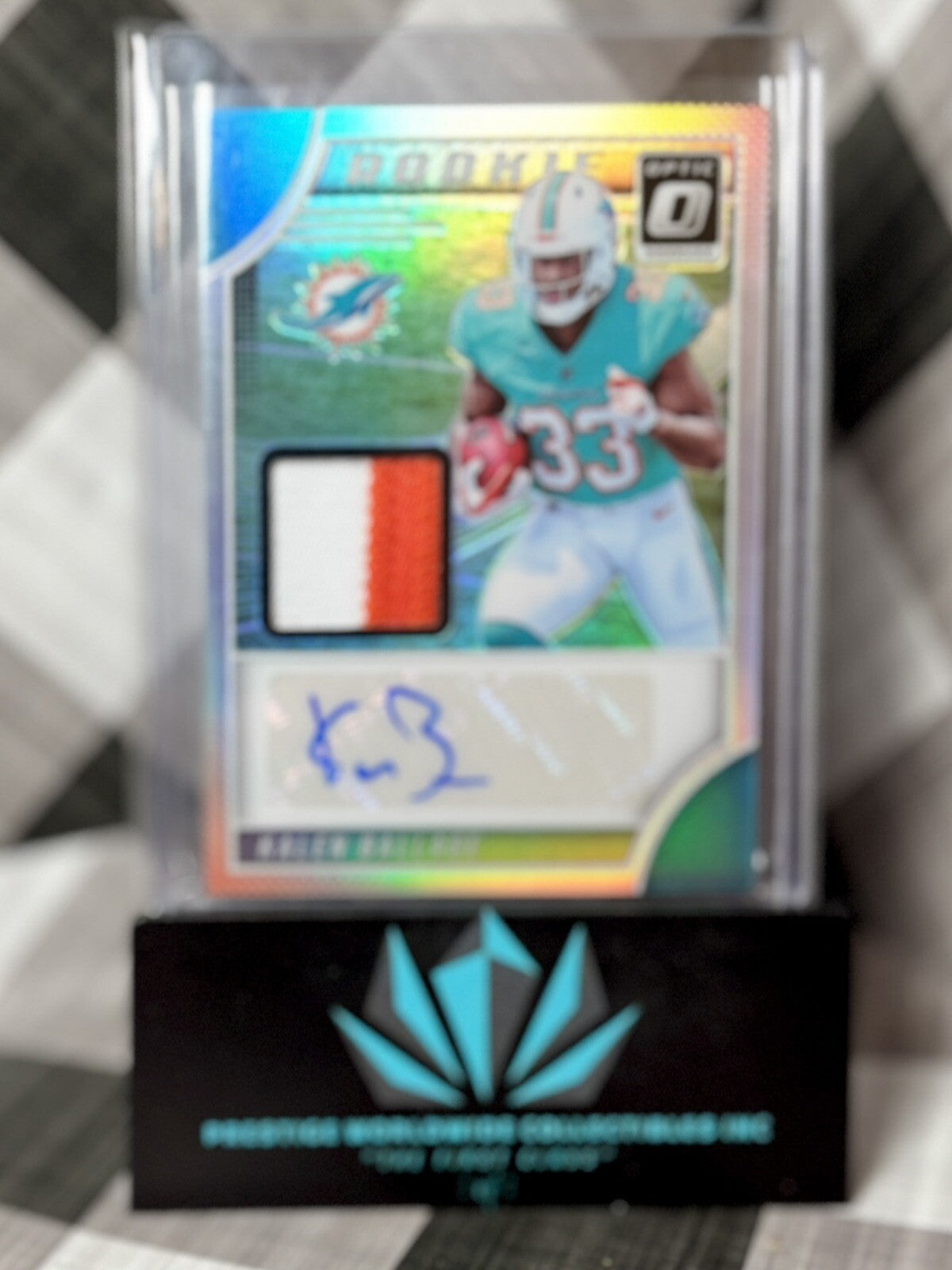 Kalen Ballage 2018 Donruss Optic Rookie Patch Auto /35 #RPA-KB Miami Dolphins