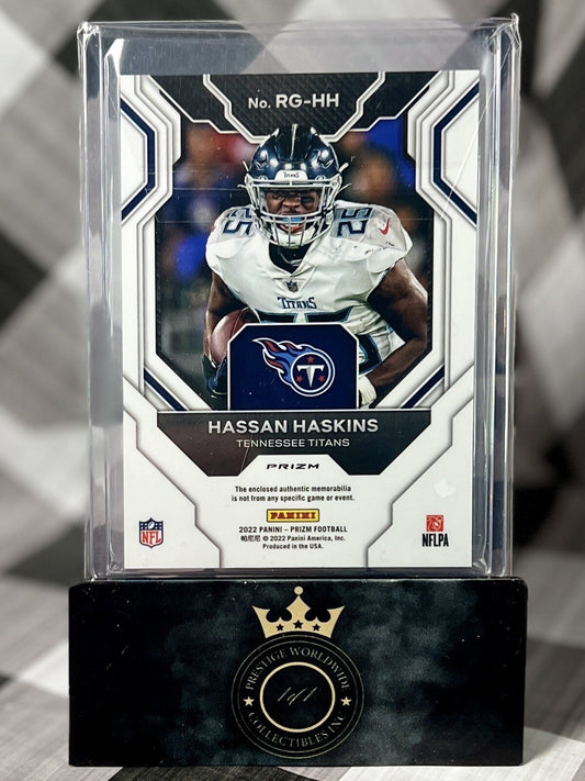 Hassan Haskins 2022 Panini Prizm Rookie Gear Silver Prizm Patch #RG-HH Titans RC