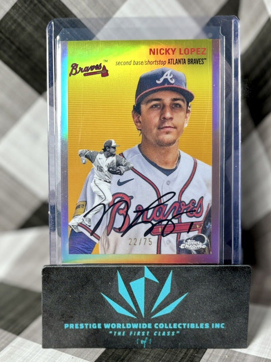 Nicky Lopez 2023 Topps Chrome Platinum Speckle Refractor /150 #141 ATL Braves