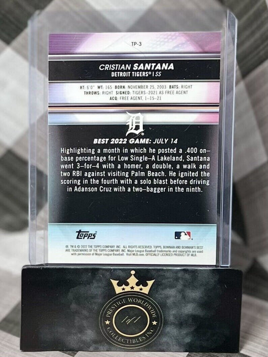 Christian Santana 2022 Bowman's Best Rookie Prospect #TP-3 - Detroit Tigers