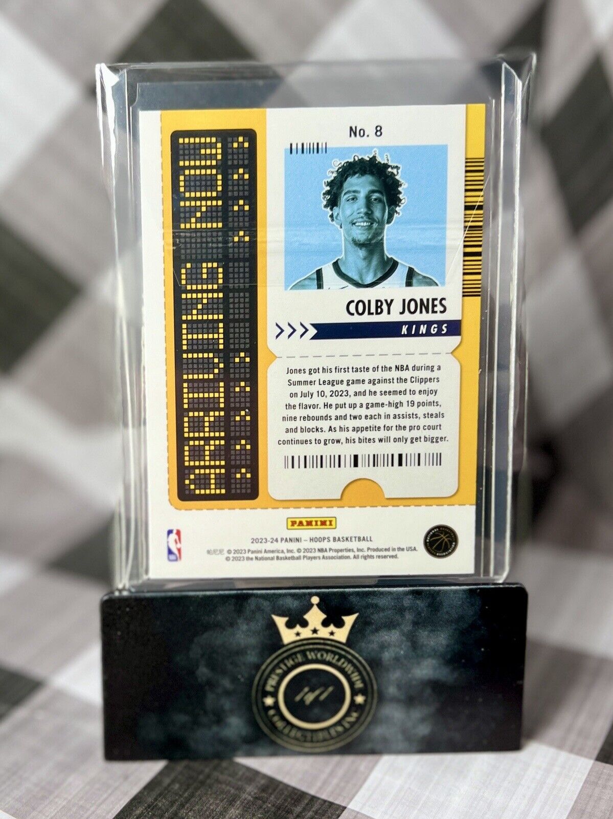 Colby Jones 2023-24 NBA Hoops Arriving Now Winter Holo Rookie #8 Sac Kings RC