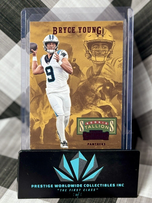 Bryce Young 2023 Panini Contenders Rookie Stallions Red #3 Carolina Panthers RC