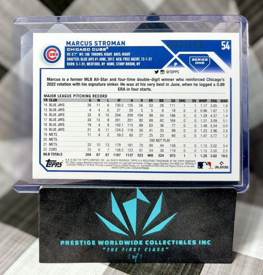 Marcus Stroman 2023 Topps Red Foil /199 #54 Chicago Cubs SP